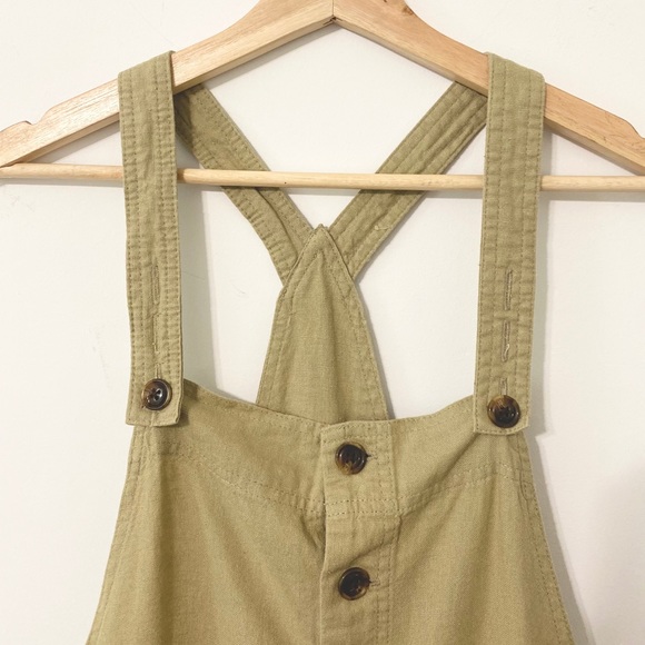 NWT UO Boho Linen Button-Front Shortall Overall - Picture 6 of 14